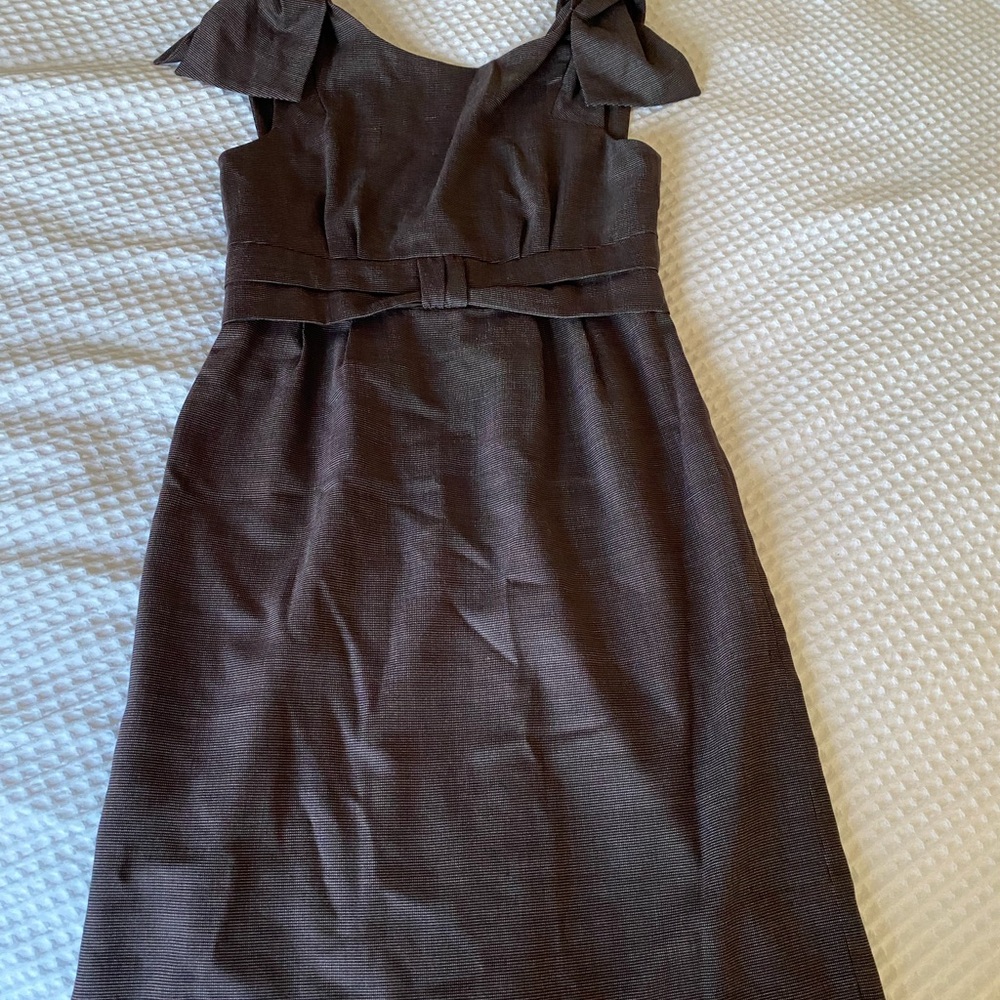 Marc Jacobs Black A-Line Midi Dress with Flutter Cap Sleeves